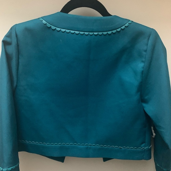 Beautiful emerald green bolero jacket Darling London size US 6 - Picture 2 of 8